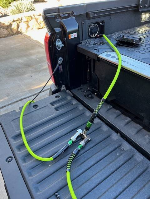 2024 Tacoma Trailhunter onboard air compressor and 4-tire inflation/deflation hose 1