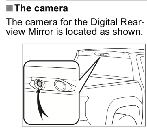 2024 Tacoma Digital rear view mirror camera location? 1705290123502