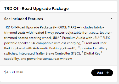 2024 Tacoma TRD Offroad Upgrade Package 1718290749574