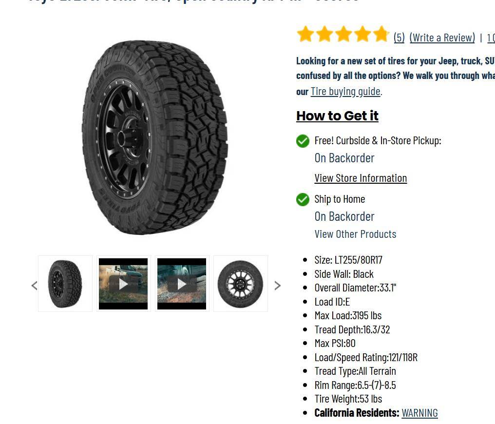 2024 Tacoma Anyone else tried 255/80r17? 1729085905990-8w