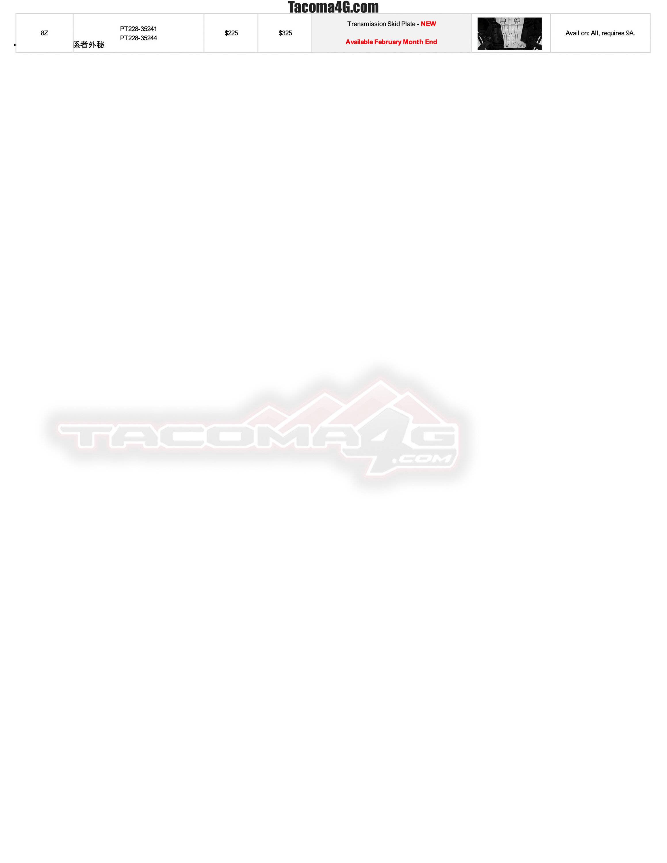 2024 Tacoma 2024 Tacoma Dealer Installed Options (DIO) Accessories Parts Guide + Pricing (Updated 5/7/24) 2024-Tacoma-DIO-Accessories-Parts-Guide_01_31_24-4