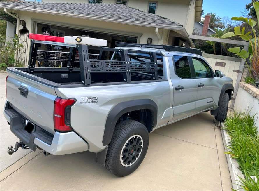 2024 Tacoma CELESTIAL SILVER METALLIC 2024 Tacoma Thread (4th Gen) 2024 Tacoma TRD OffRoad Long Bed Build w: Cali Raised LED full height bed rack + Prinsu roof r