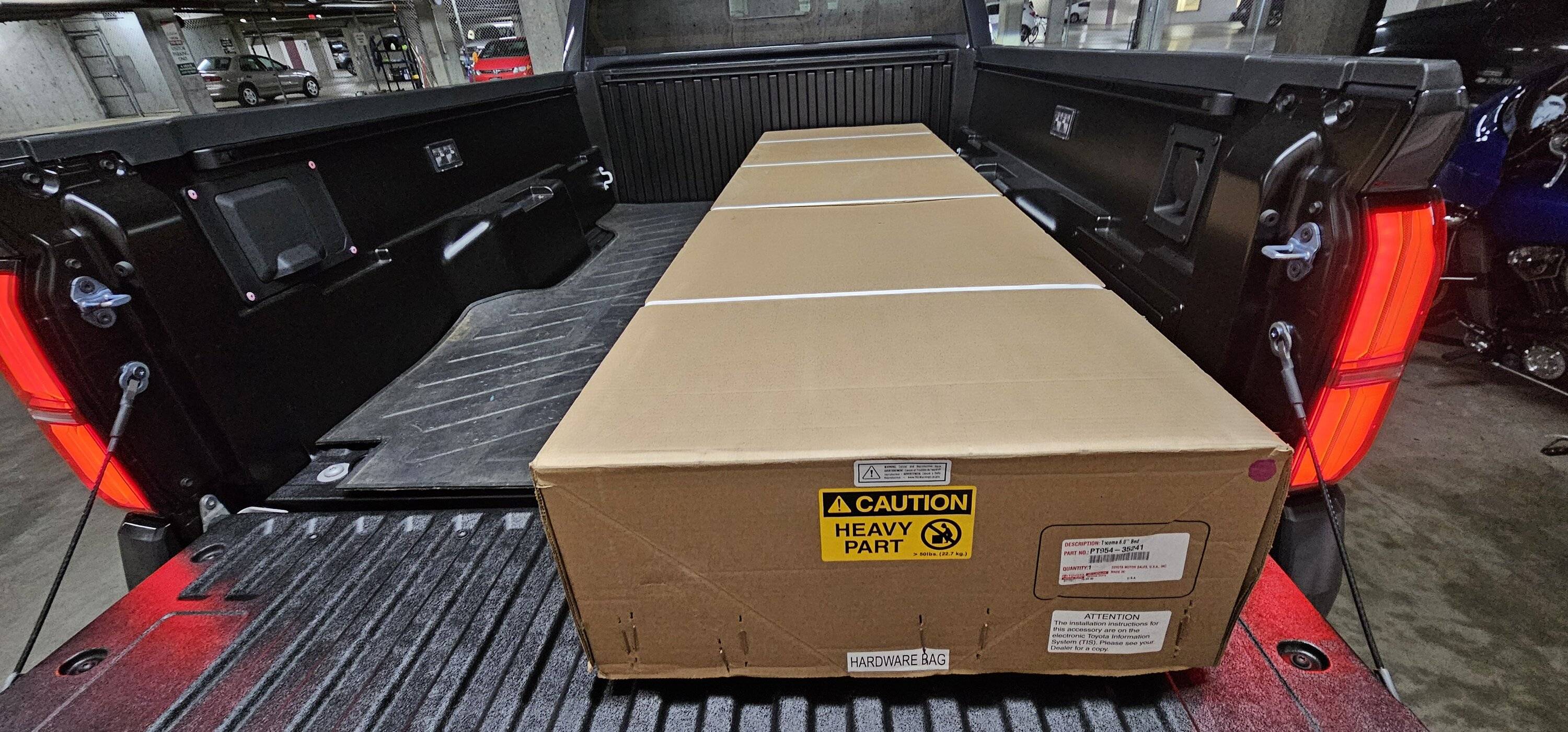 2024 Tacoma 6' Foot Bed Toyota OEM Tonneau Cover Installed (Part Number # PT954-35241) on 2024 Tacoma TRD Sport 20240509_125718