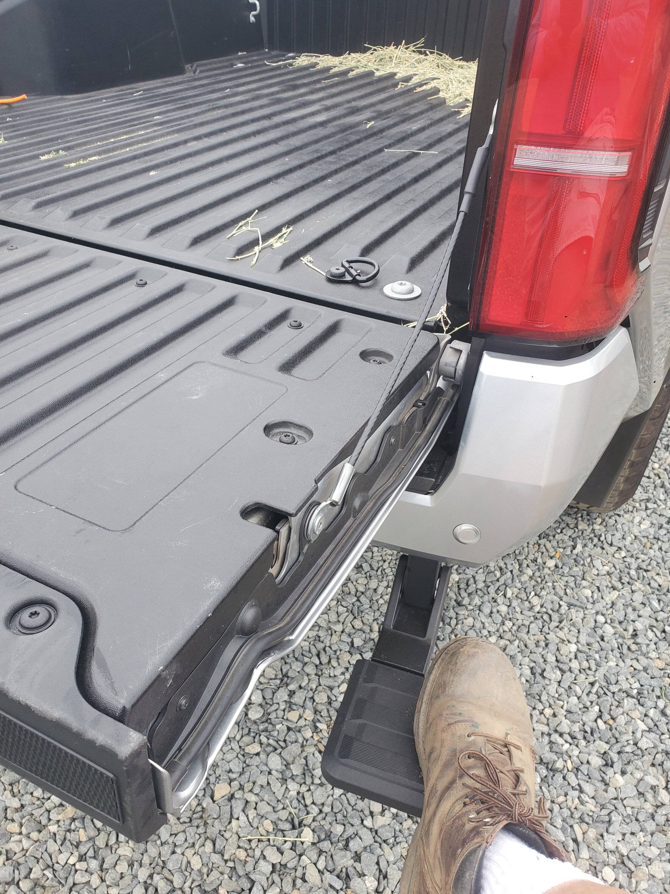 2024 Tacoma Bed Step Installed -- made by Amp-Research (purchased from Toyota dealer) 20240619_074728