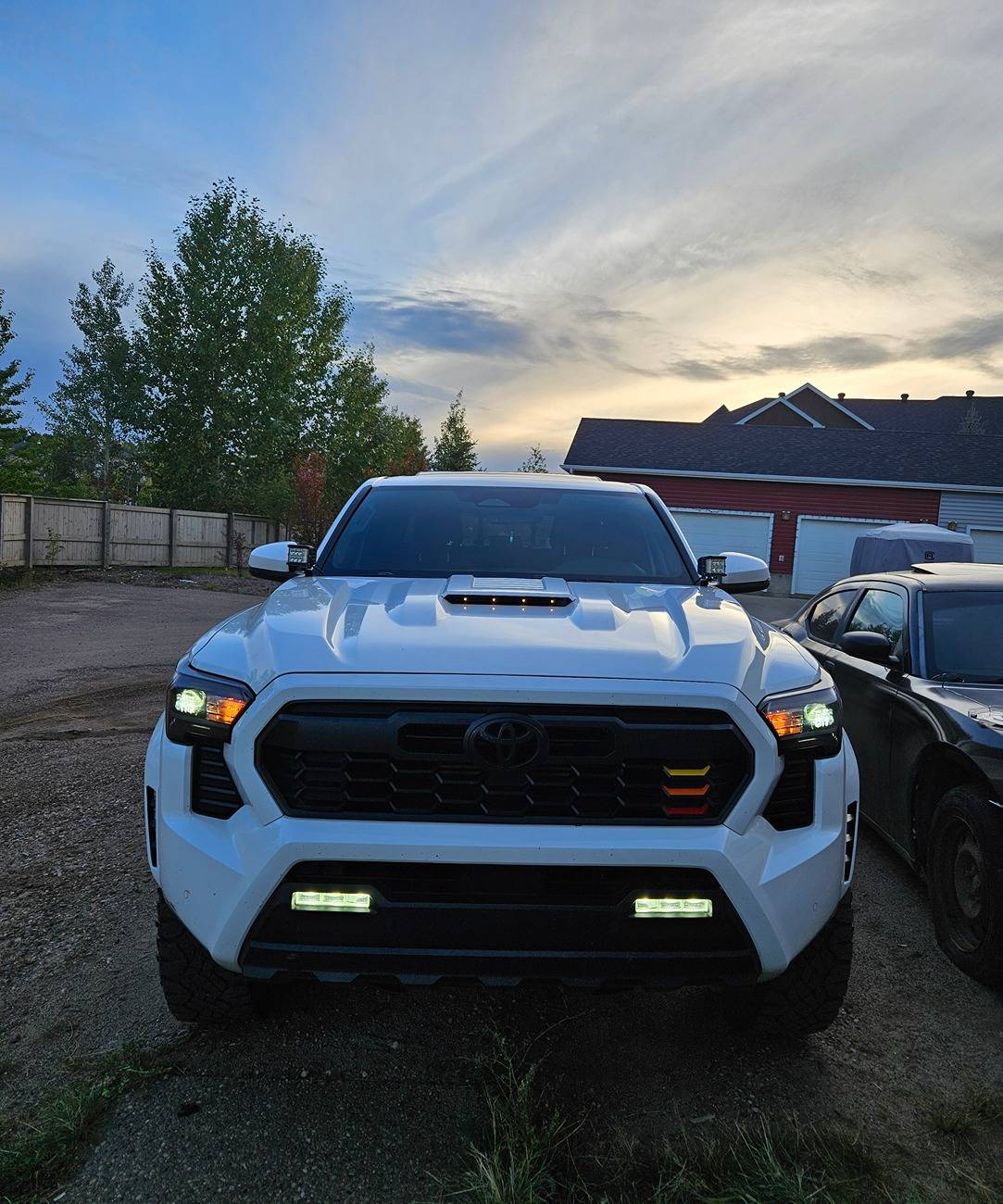 2024 Tacoma DIY: Amber Marker Lights in Hood Scoop 20240916_190453