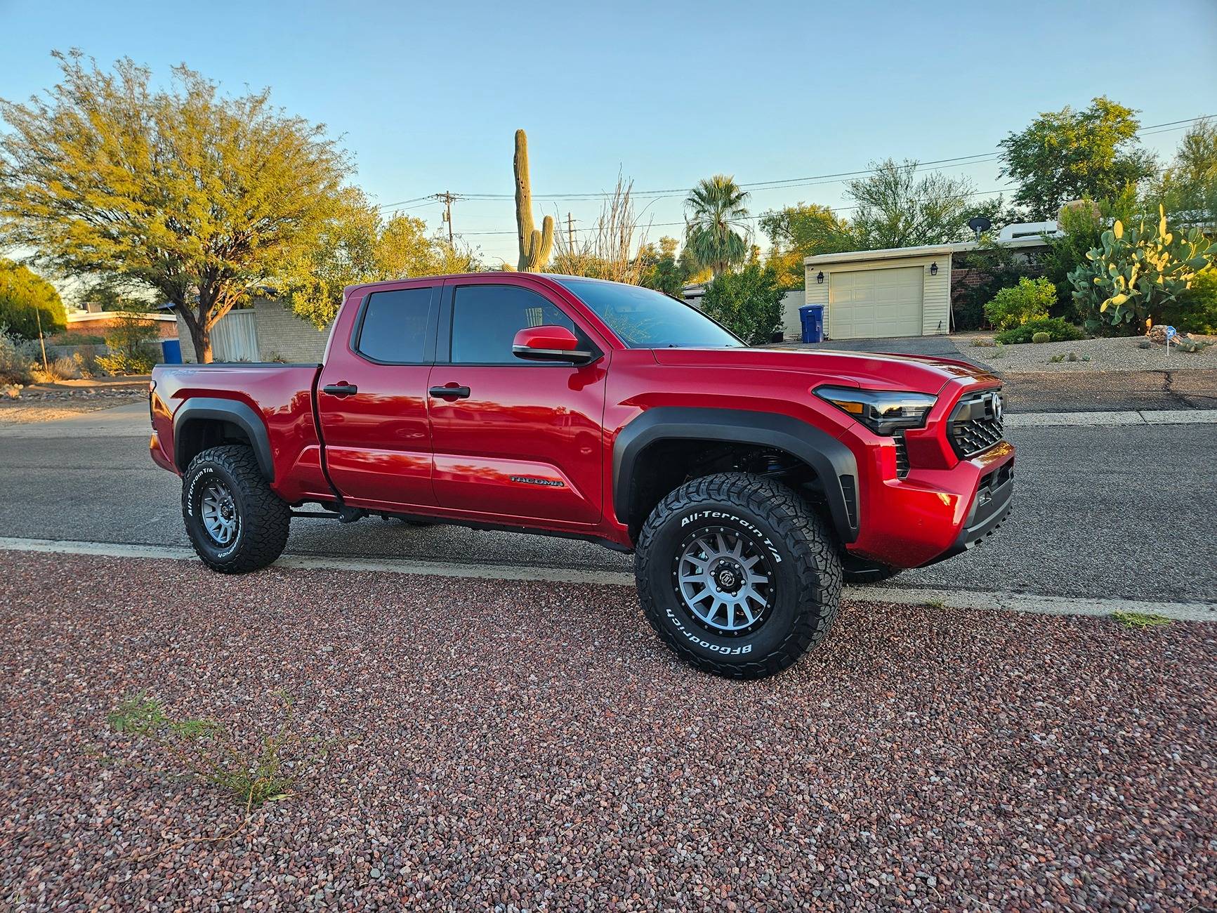 2024 Tacoma Supersonic Red TRD Off-Road on 17" Icon Wheels, BFG KO3 315/70 Tires, Lift Kit 20240922_180146