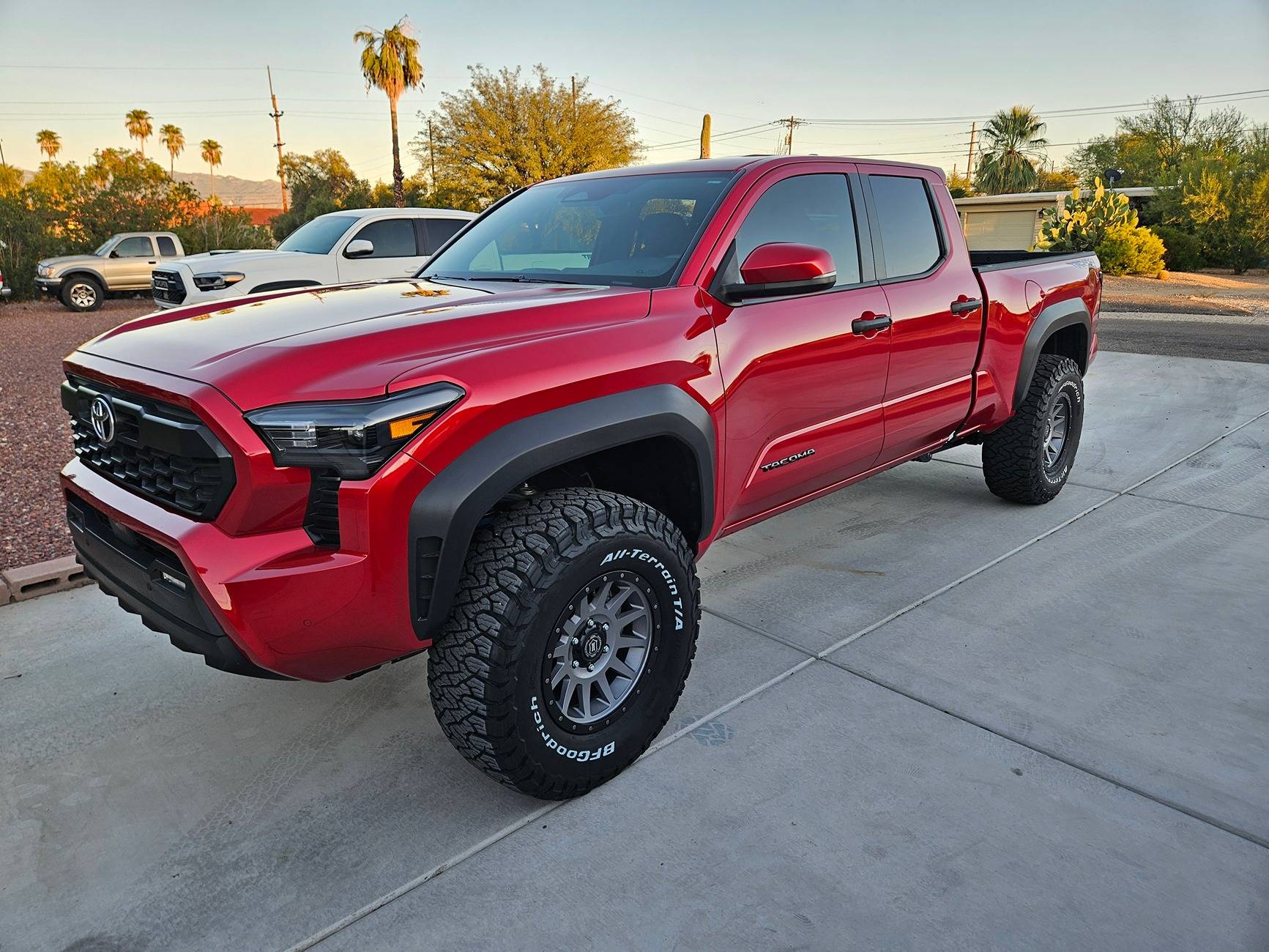 2024 Tacoma Supersonic Red TRD Off-Road on 17" Icon Wheels, BFG KO3 315/70 Tires, Lift Kit 20240922_180422