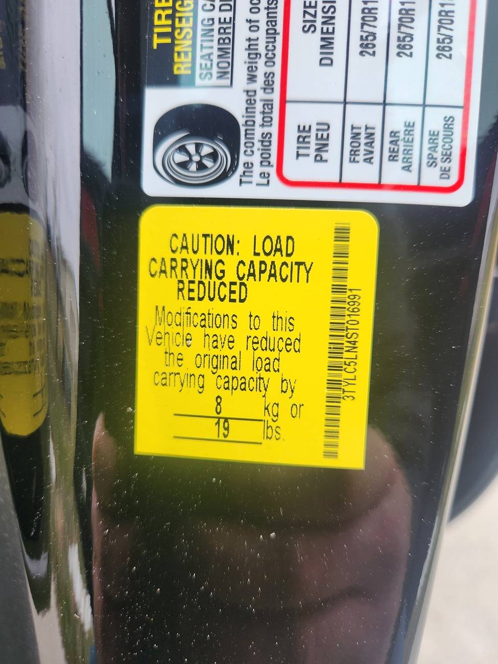 2024 Tacoma Door Sticker Thread (GVWR / Payload / Tire and Loading Figures Label). Post Yours Up 20250202_111039