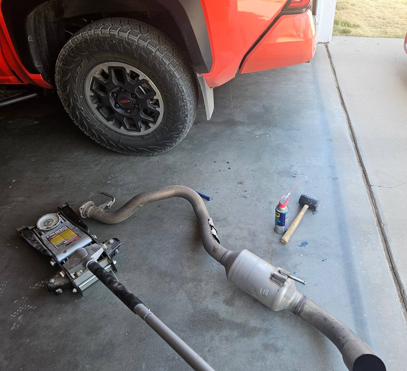 2024 Tacoma Toyota OEM Trailhunter Exhaust Dump installed on TRD Off-Road iForce Gas Non-Hybrid 20250227_134513