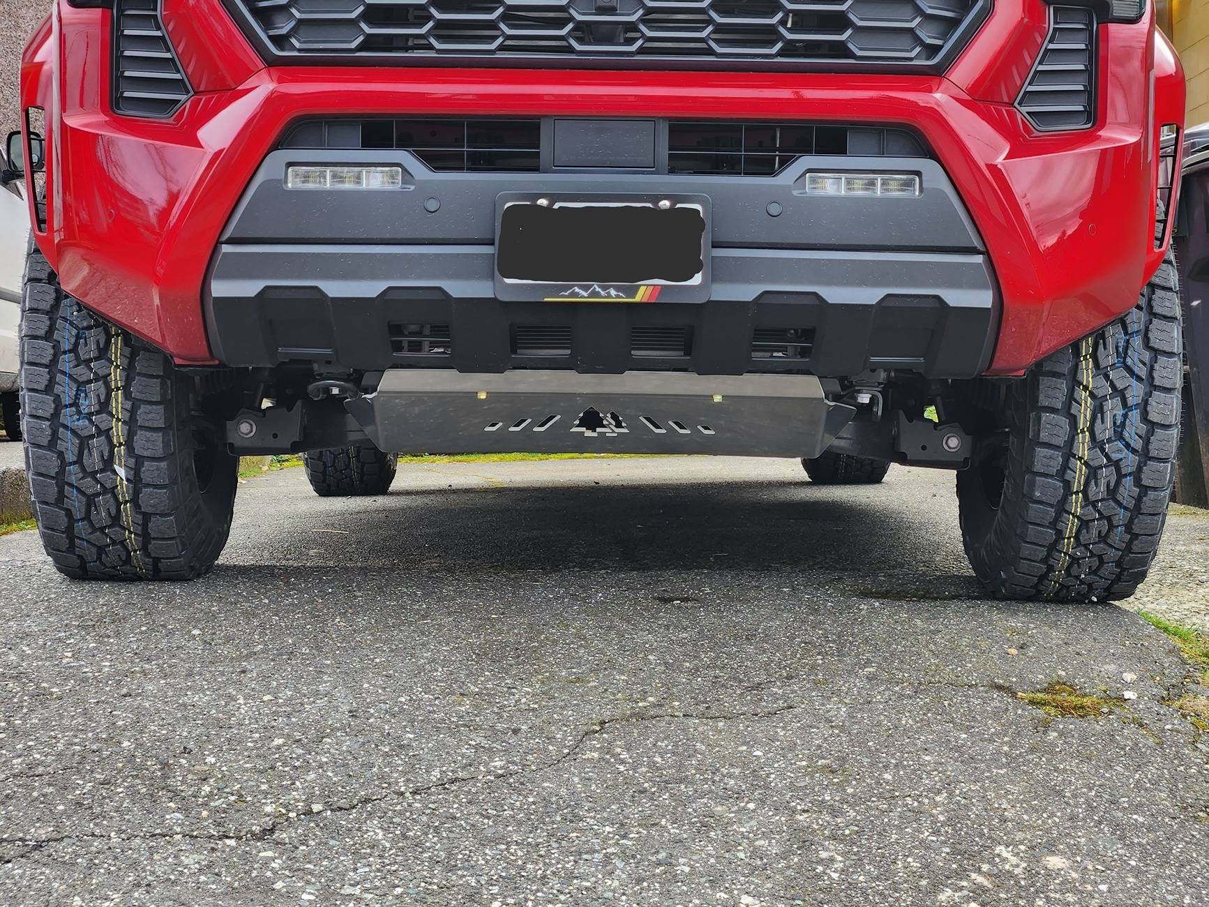 2024 Tacoma Greenlane Offroad Engine Skid Plate on TRD Sport Premium Supersonic Red 20250314_143445-EDIT