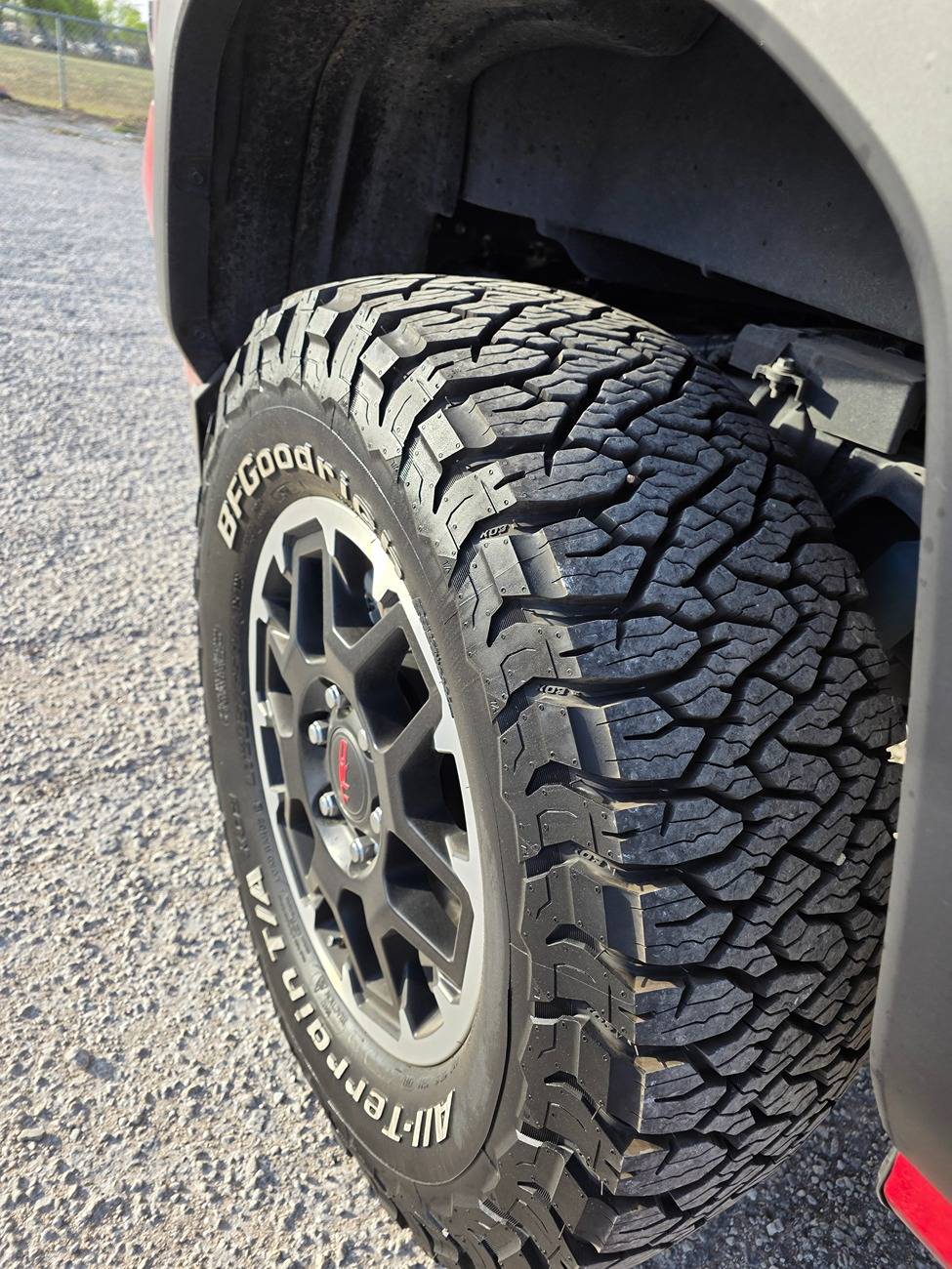 2024 Tacoma Tire Upgrade on TRD Off-Road Premium: BFG KO3 285/65R18 with white lettering 20250317_182110