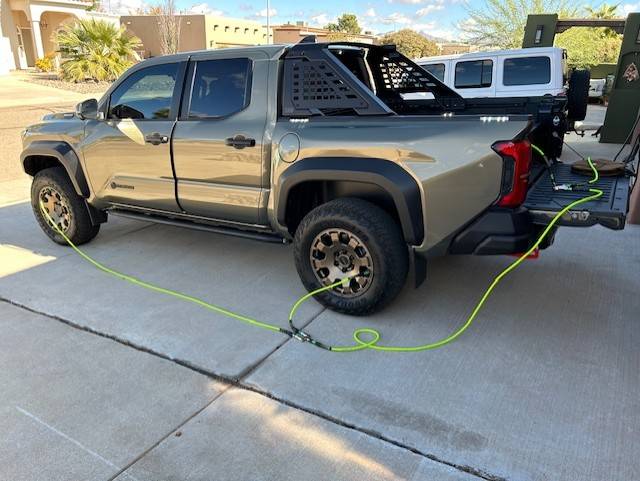 2024 Tacoma Trailhunter onboard air compressor and 4-tire inflation/deflation hose 3