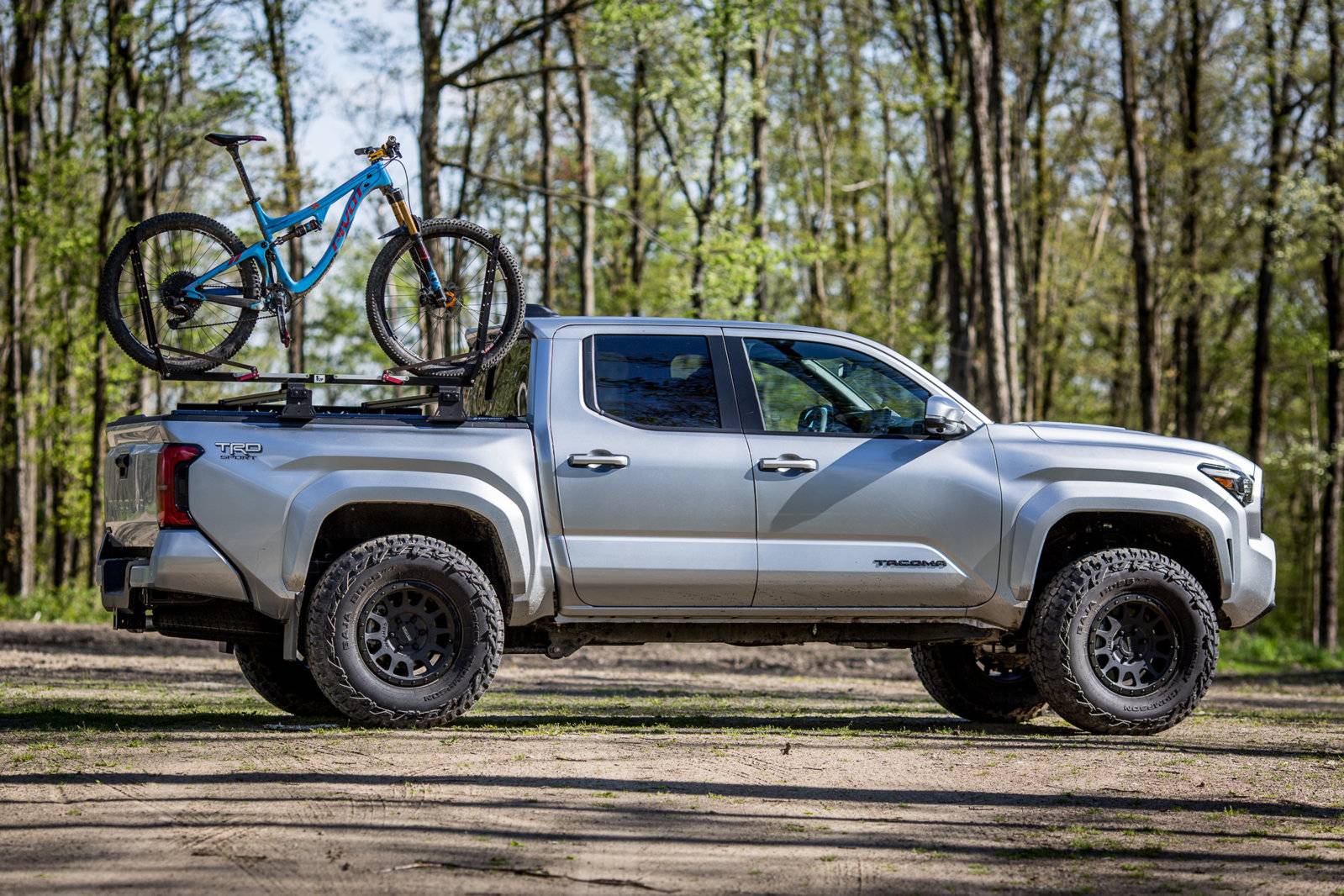 2024 Tacoma CELESTIAL SILVER METALLIC 2024 Tacoma Thread (4th Gen) 35's Mickey Thompson Baja Boss AT Tires on 2024 Tacoma TRD Sport 1