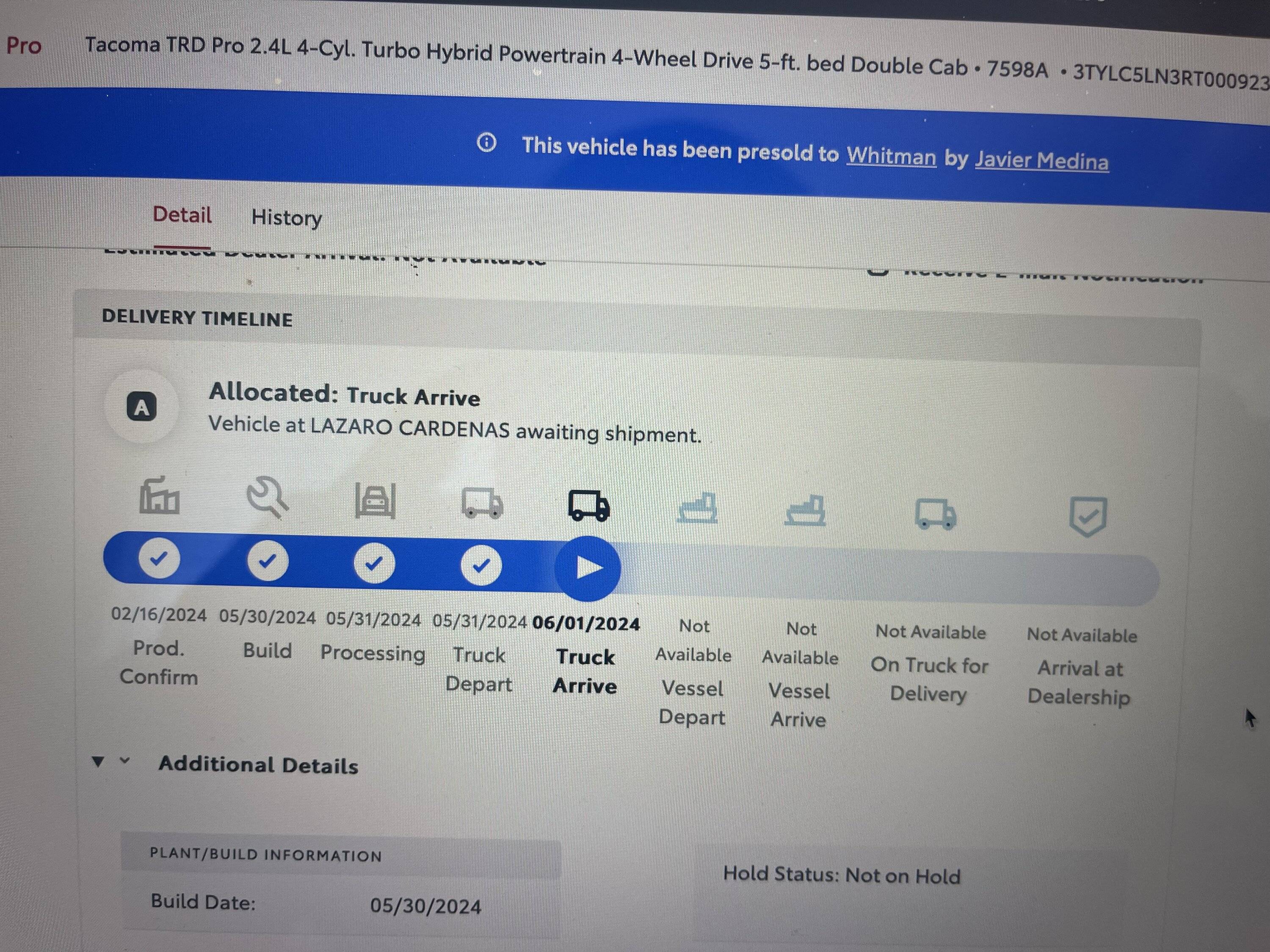 2024 Tacoma TRD Pro Allocations. Post them here. 📋 73930364978__8AC6A17A-F3D0-4A53-92D2-17B4CBF22602