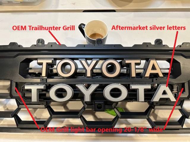 2024 Tacoma Non OEM/Knockoff TRD PRO Grilles with generic LED light bar output photos Grill comparison 1