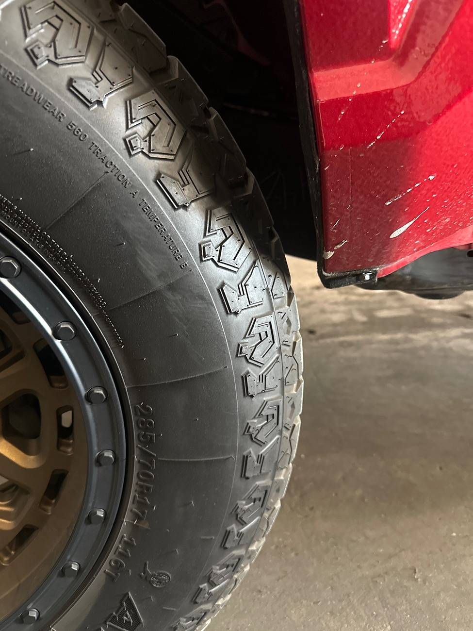 2024 Tacoma *UPDATE* - 285/17/R18 BF Goodrich KO3 tires on stock Trailhunter - before & after photos image