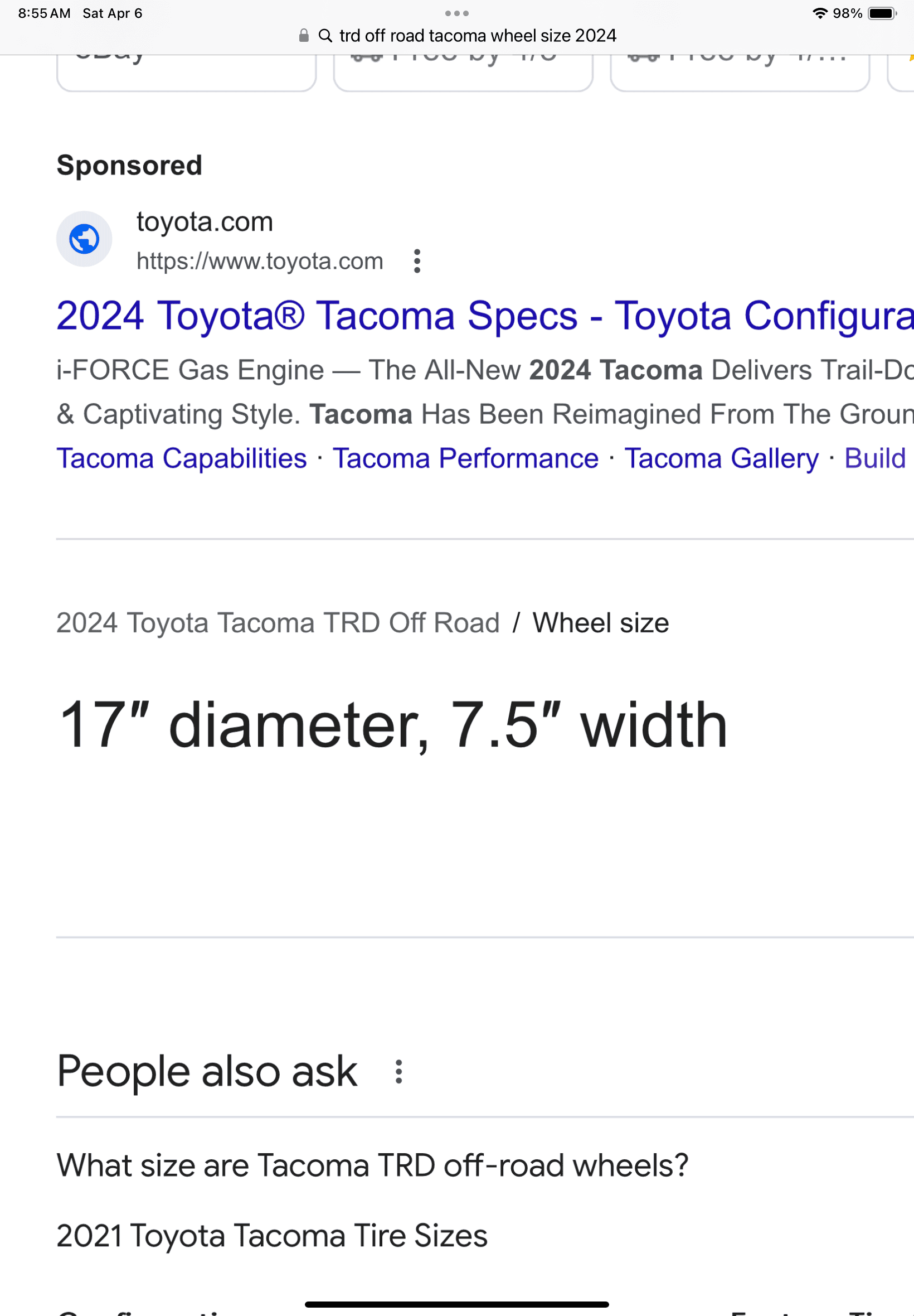 2024 Tacoma How to fit 3rd gen wheels on 4th gen Tacoma? IMG_0079