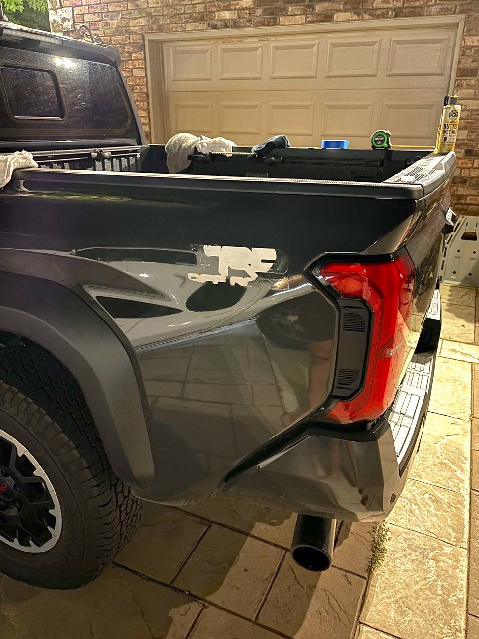 2024 Tacoma Removed Factory TRD bedside decal & replaced with custom decal sticker IMG_0098