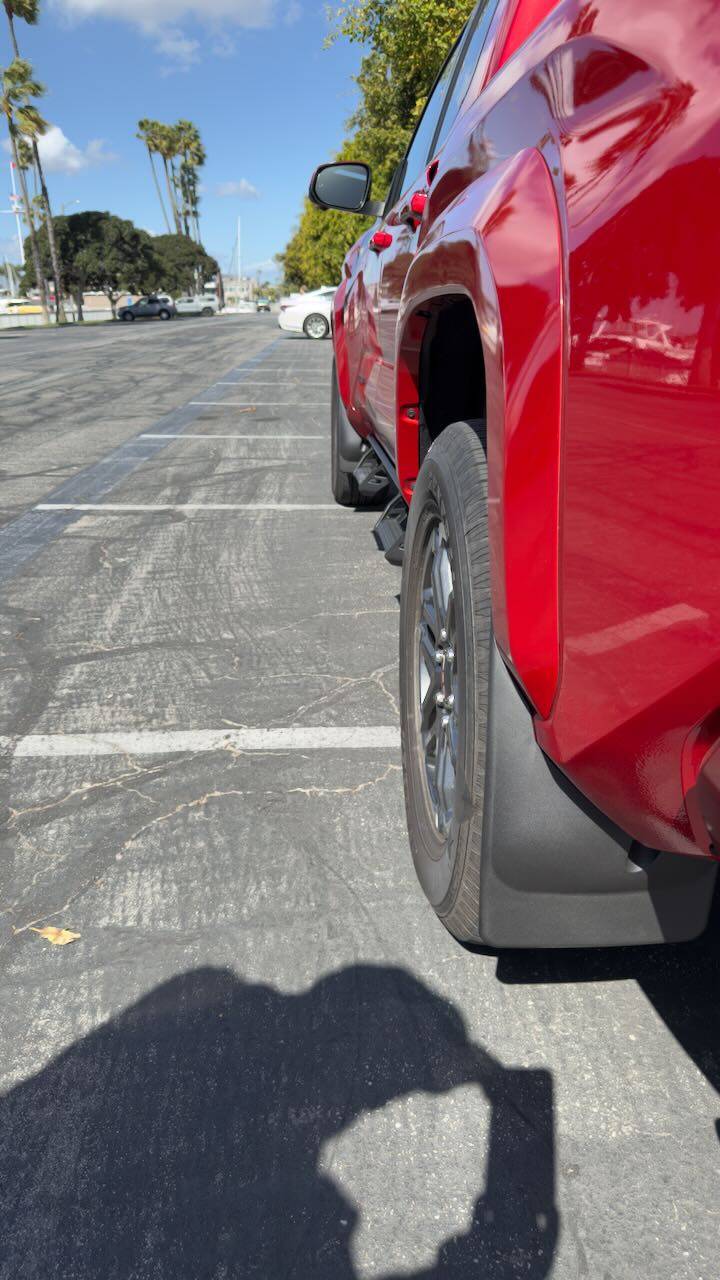 2024 Tacoma WeatherTech Mud Flaps installed IMG_0108