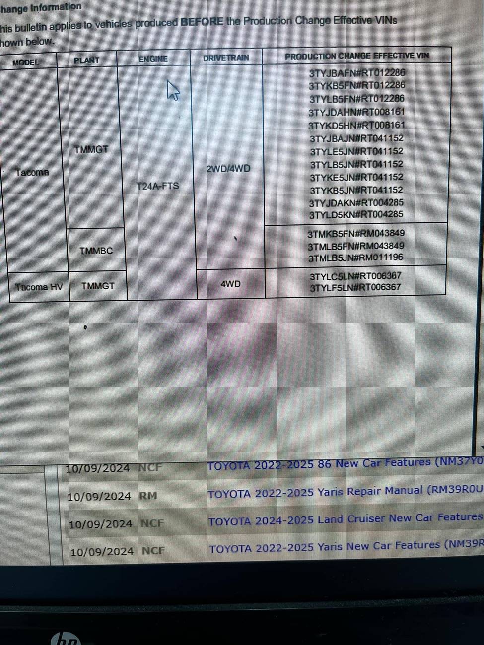 2024 Tacoma TSB: Oct 2024 Tacoma Transmission Failure Issues & Replacement (Now includes Hybrid models) IMG_0201