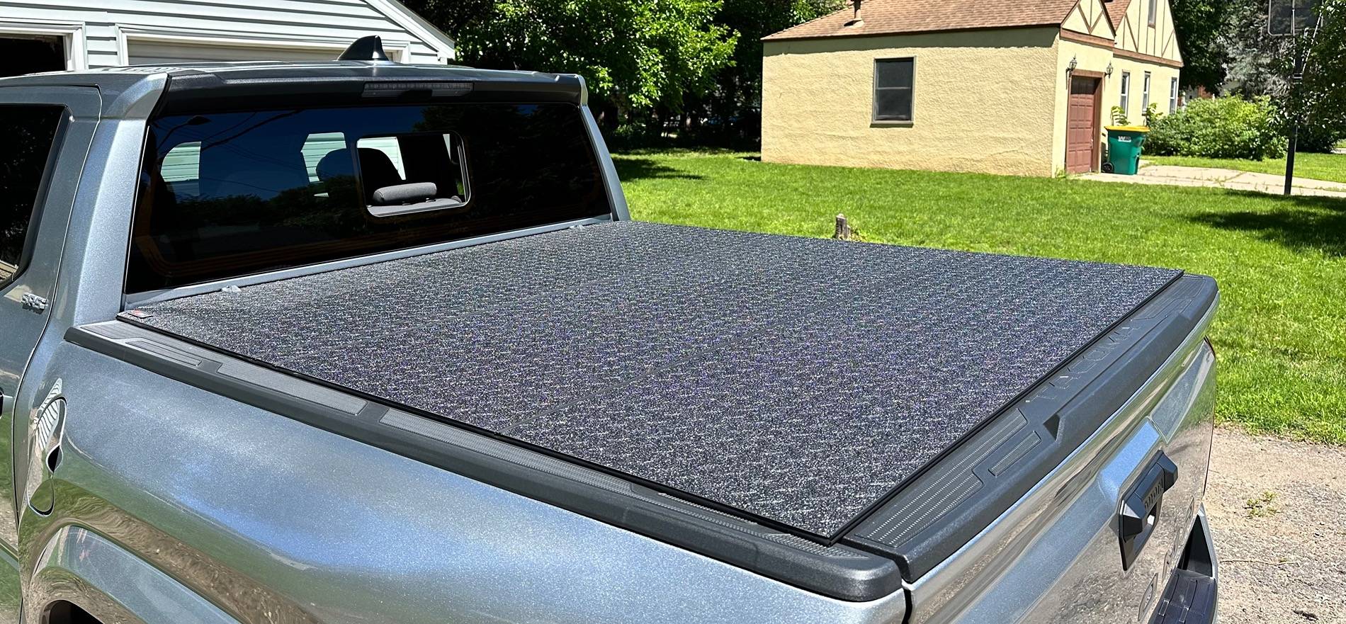 2024 Tacoma Lomax Pro Black Diamond Mist tonneau cover installed IMG_0713