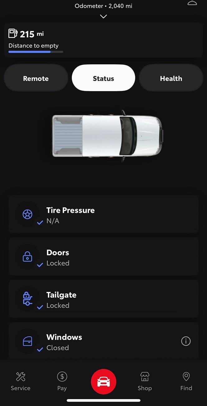 2024 Tacoma Toyota App not showing Tire Pressure (Solved) IMG_2108