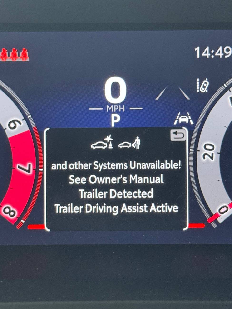 2024 Tacoma Stuck in Trailer Driving Assist Mode IMG_2248