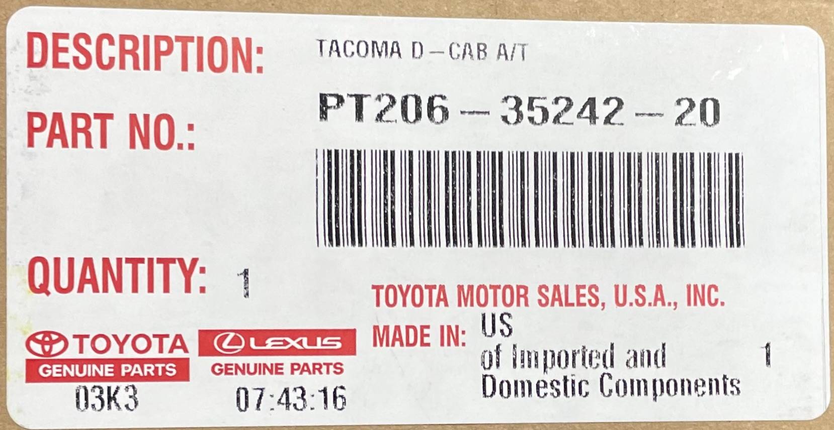 2024 Tacoma OEM PT206-35242-20 all weather mats do NOT fit manual IMG_2828