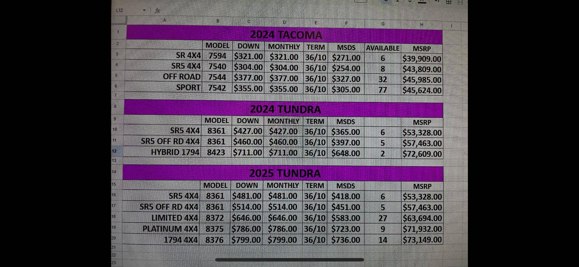 2024 Tacoma 2-3k under invoice! 2024 Tacomas! 💵 Purchase & Leasing IMG_3822