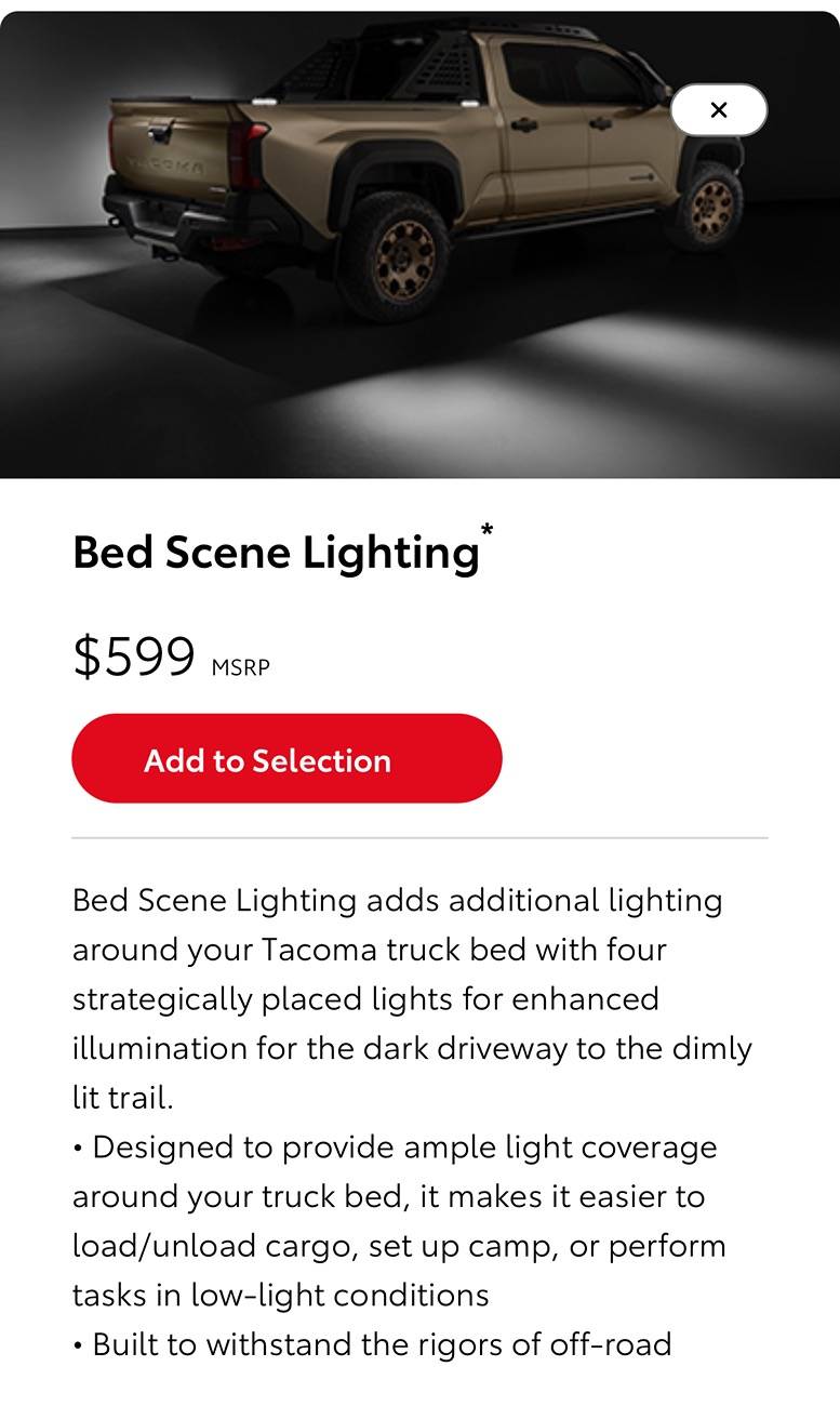 2024 Tacoma Bed Scene Lighting… worth the $599? IMG_4271