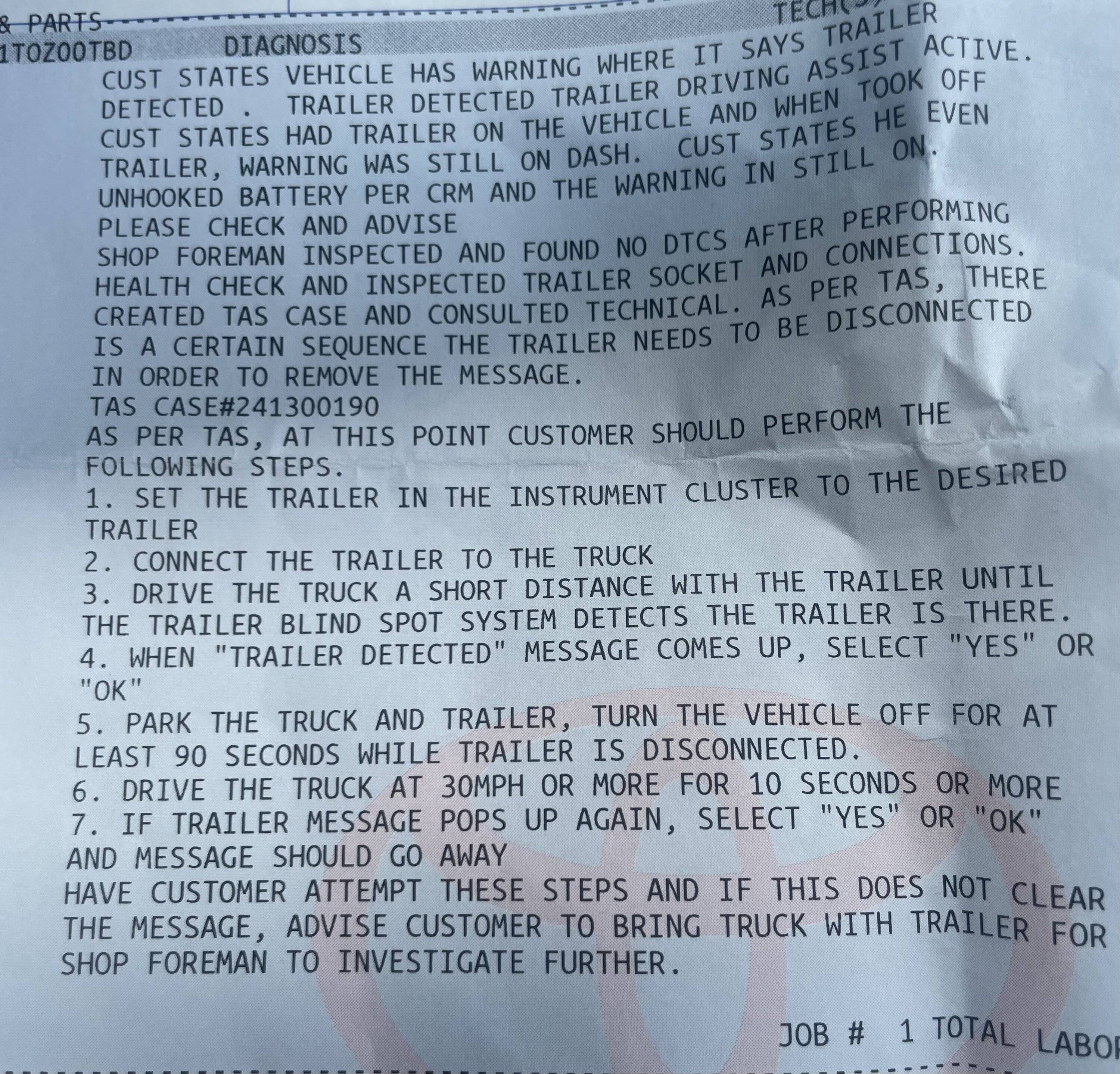 2024 Tacoma Auto Trailer Detection issue --  my truck still says the trailer is detected after disconnecting the trailer IMG_4306