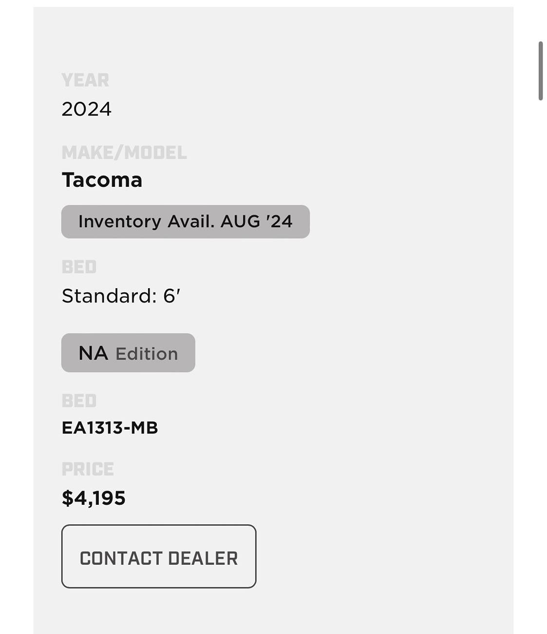 2024 Tacoma SmartCap EVO Bed Cap for 2024 Tacoma (5' and 6' Bed) IMG_4343