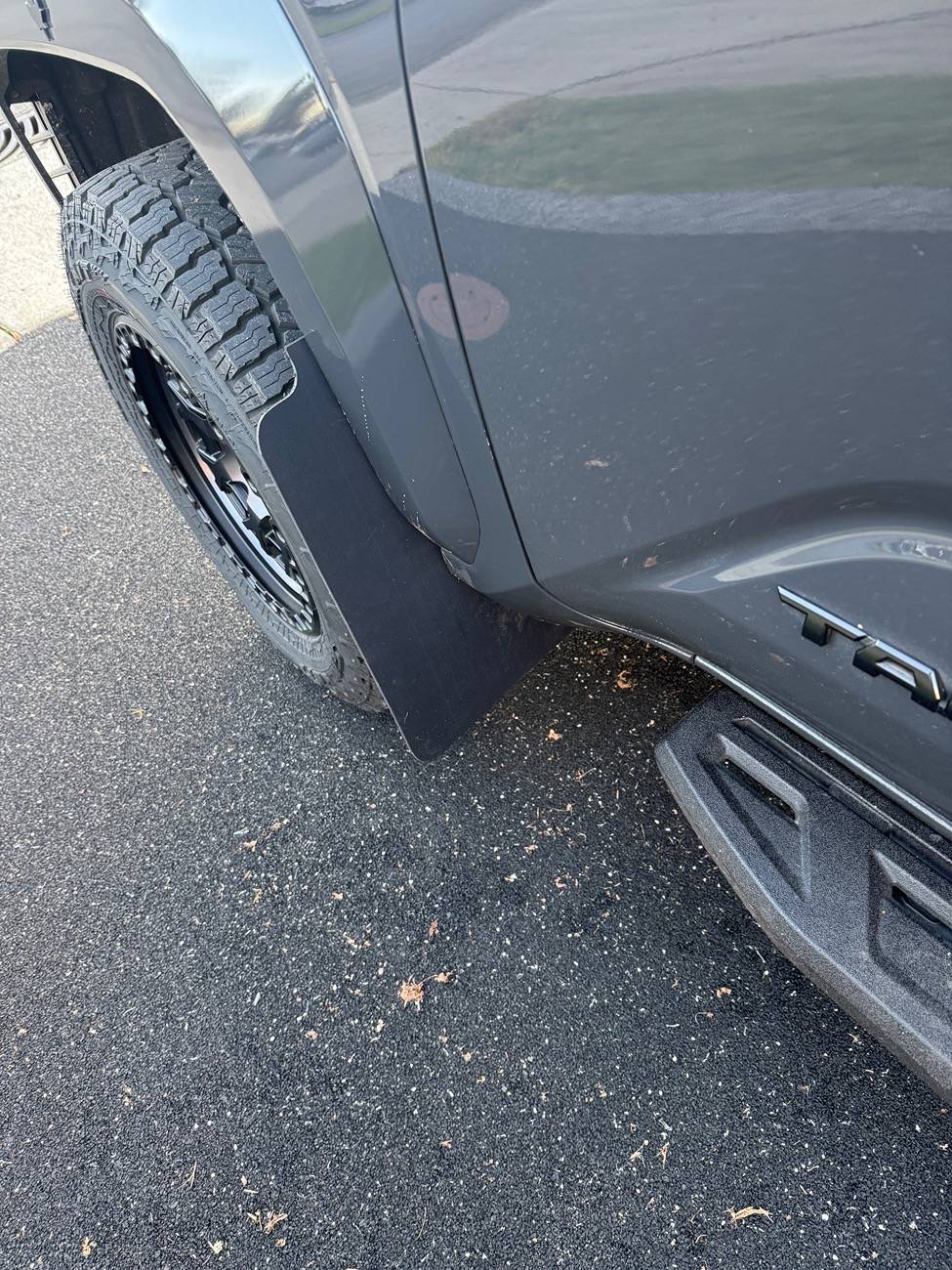 2024 Tacoma Skinny Mudflaps = Rock Chips on Bed & Fender Flares IMG_4345