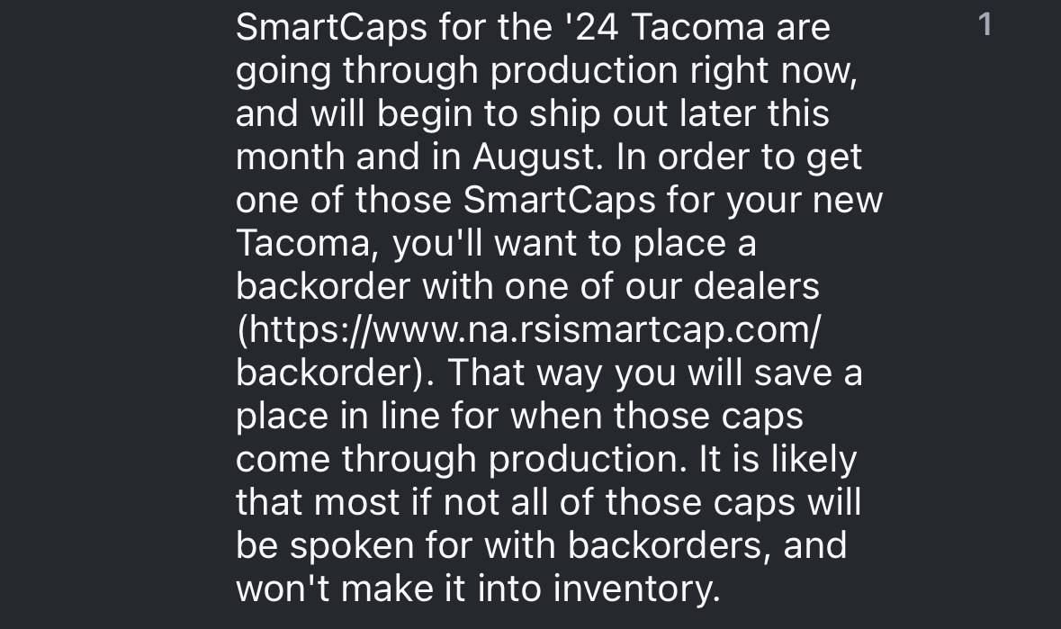 2024 Tacoma SmartCap EVO Bed Cap for 2024 Tacoma (5' and 6' Bed) IMG_4574