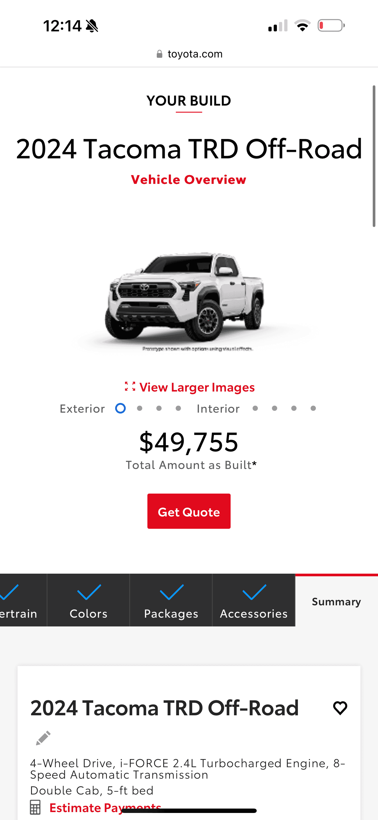 2024 Tacoma 2024 Tacoma Build and Price Configurator Now Live! - Post Up Your Builds!! IMG_5485