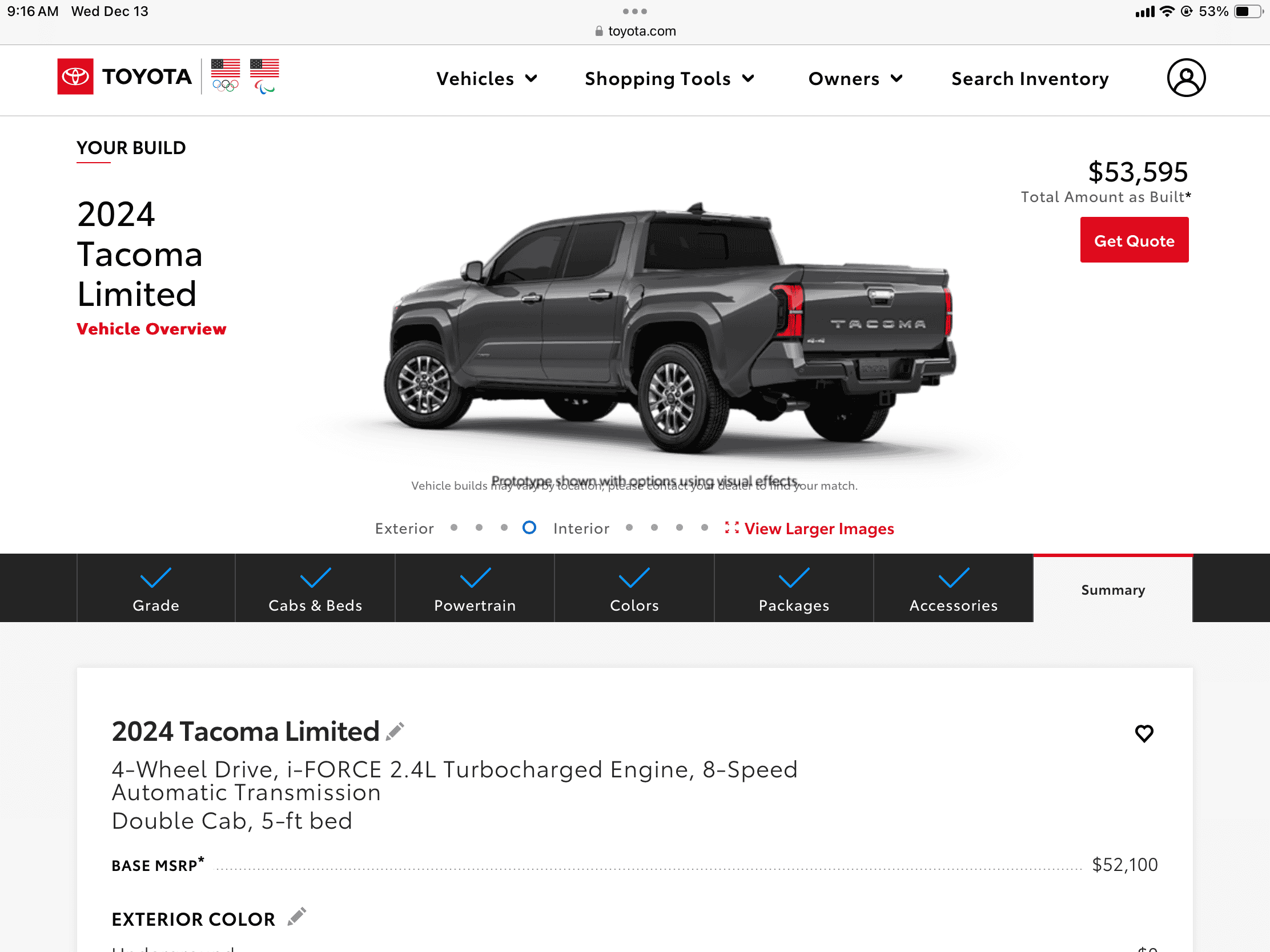 2024 Tacoma 2024 Tacoma Build and Price Configurator Now Live! - Post Up Your Builds!! IMG_5772