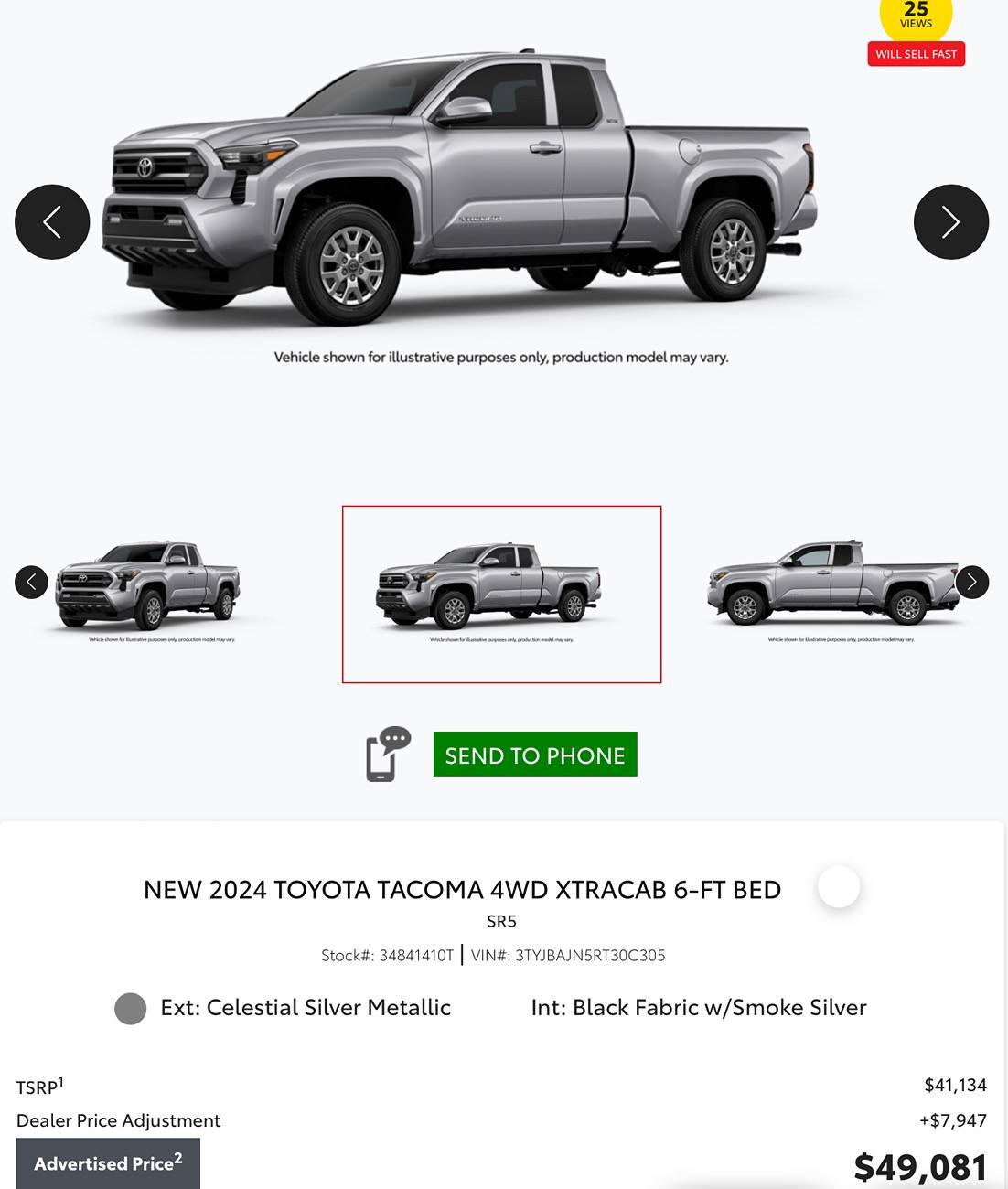 2024 Tacoma Dealer Mark ups continue IMG_6220