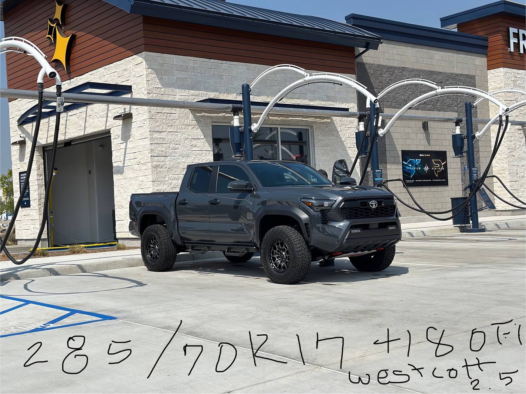 2024 Tacoma 285 75 17 on stock OR with stock rims and no lift IMG_9842