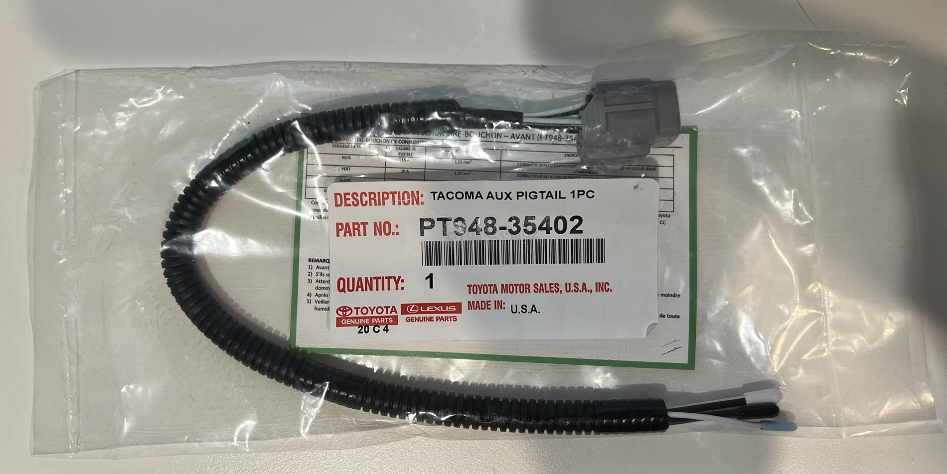 2024 Tacoma Found power connectors / wiring / fuses of interest / wires of interest in the 2024 Tacoma 4th gen pigtail