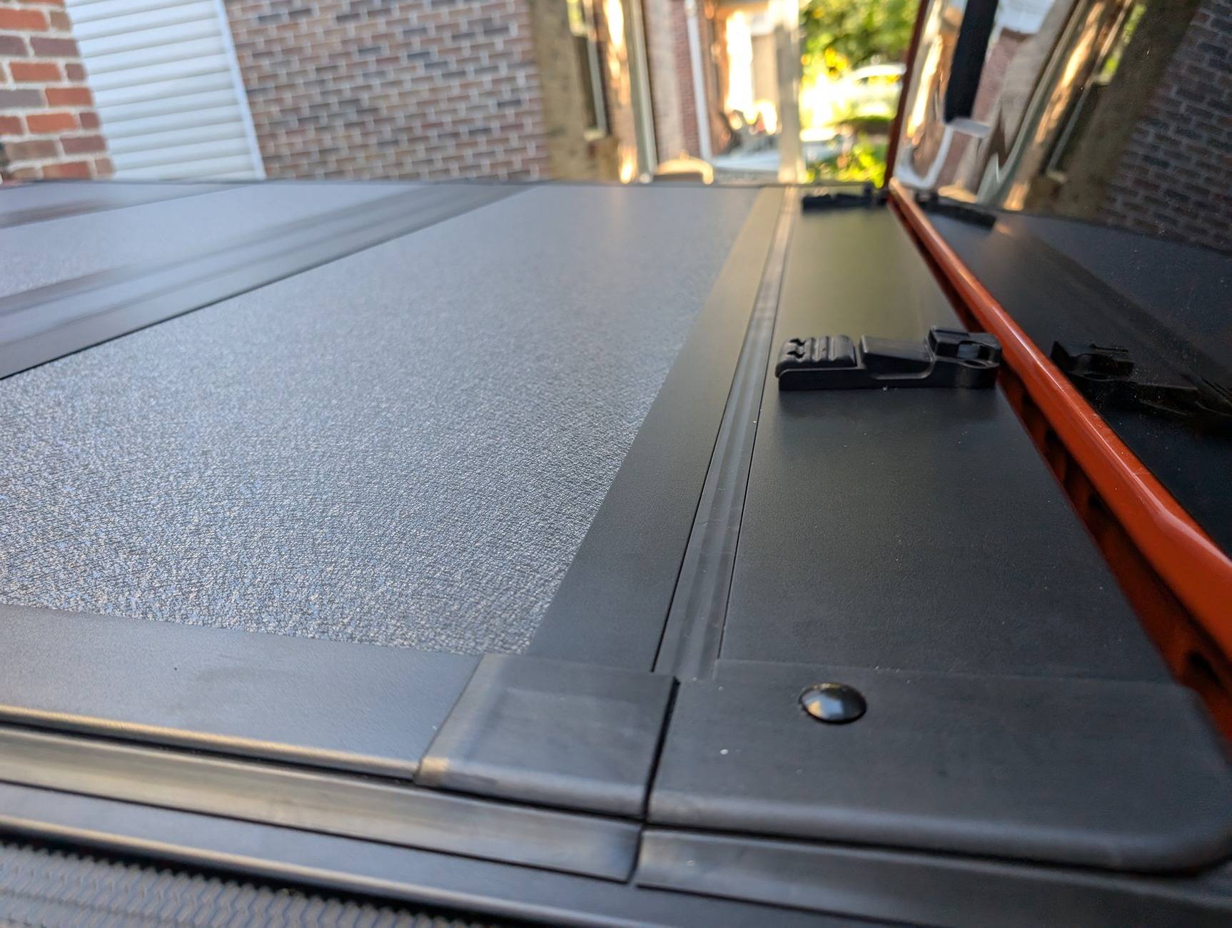 2024 Tacoma Rough Country Hard Flip Up Tonneau Cover installed on Tacoma TRD Pro PXL_20240824_003716093.MP