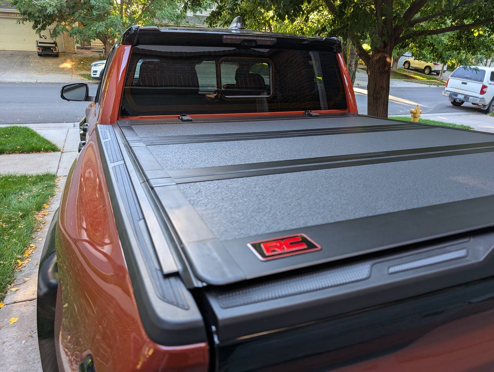 2024 Tacoma Rough Country Hard Flip Up Tonneau Cover installed on Tacoma TRD Pro PXL_20240824_003732895.MP