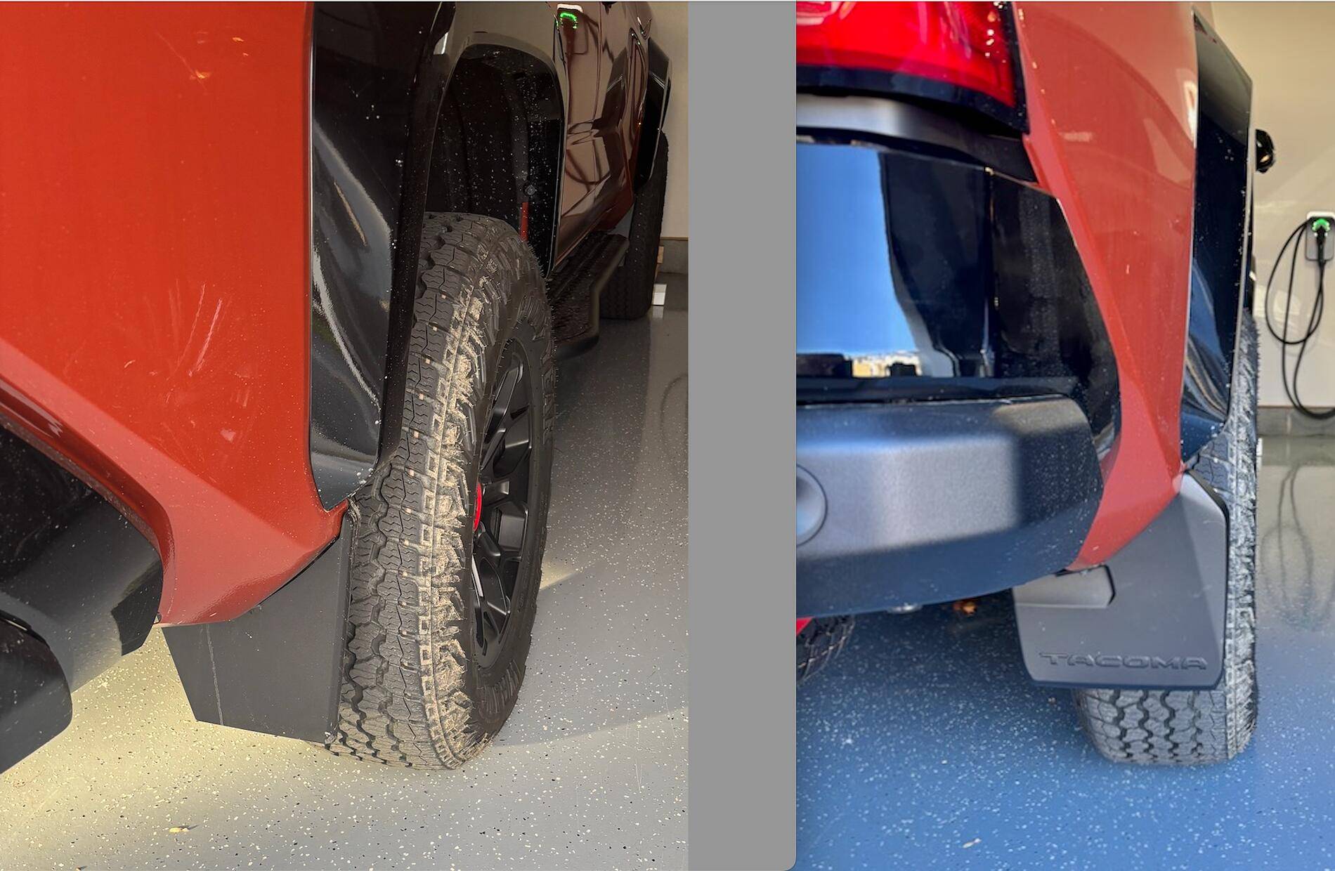 2024 Tacoma OEM mudflaps. Canada vs US. Rear Old:New