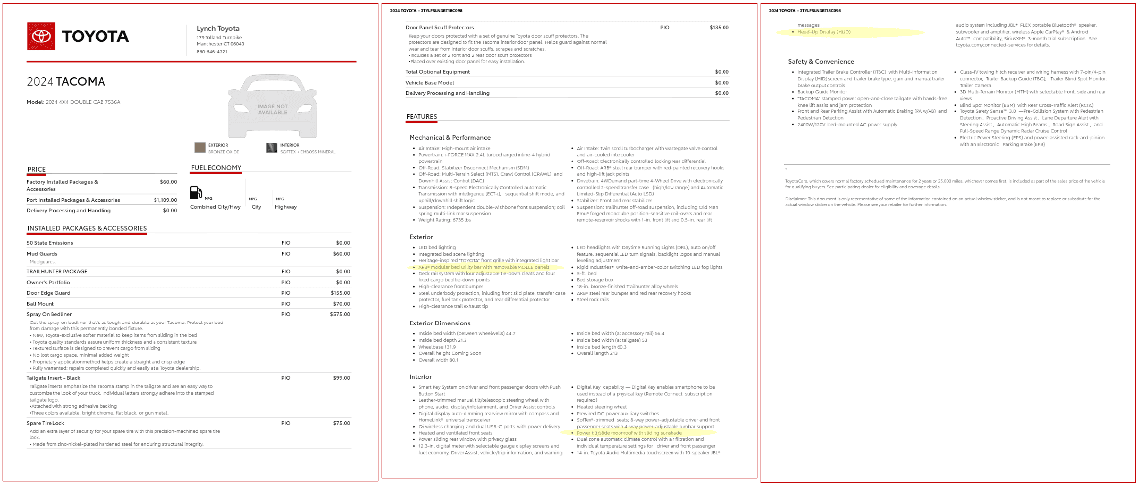 2024 Tacoma Just received a build date for my Trailhunter allocation! Standard features confirmed... Rusisimo Trailhunter Confirmatio