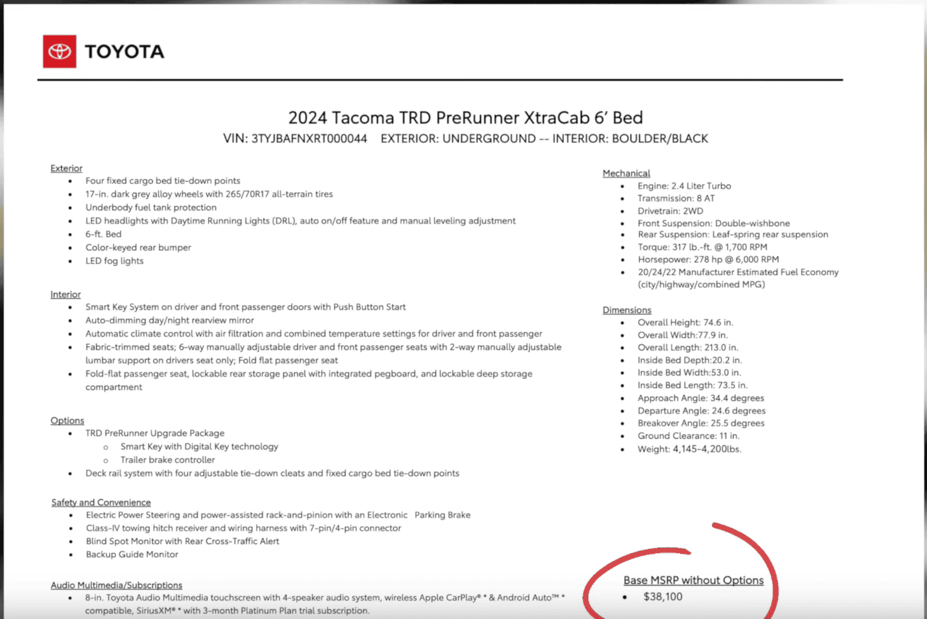 2024 Tacoma SOP (Production) Dates & Options/Packages/Pricing List for all 2024 Tacoma trims Screenshot 2023-11-28 at 5.17.47 PM