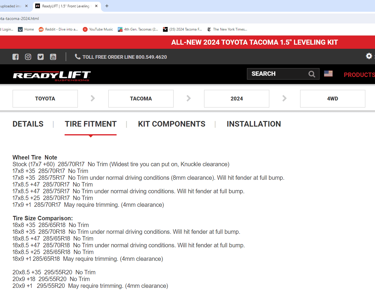 2024 Tacoma ReadyLift 1.5" leveling kit for 2024 4th gen Tacoma now available Screenshot (9)