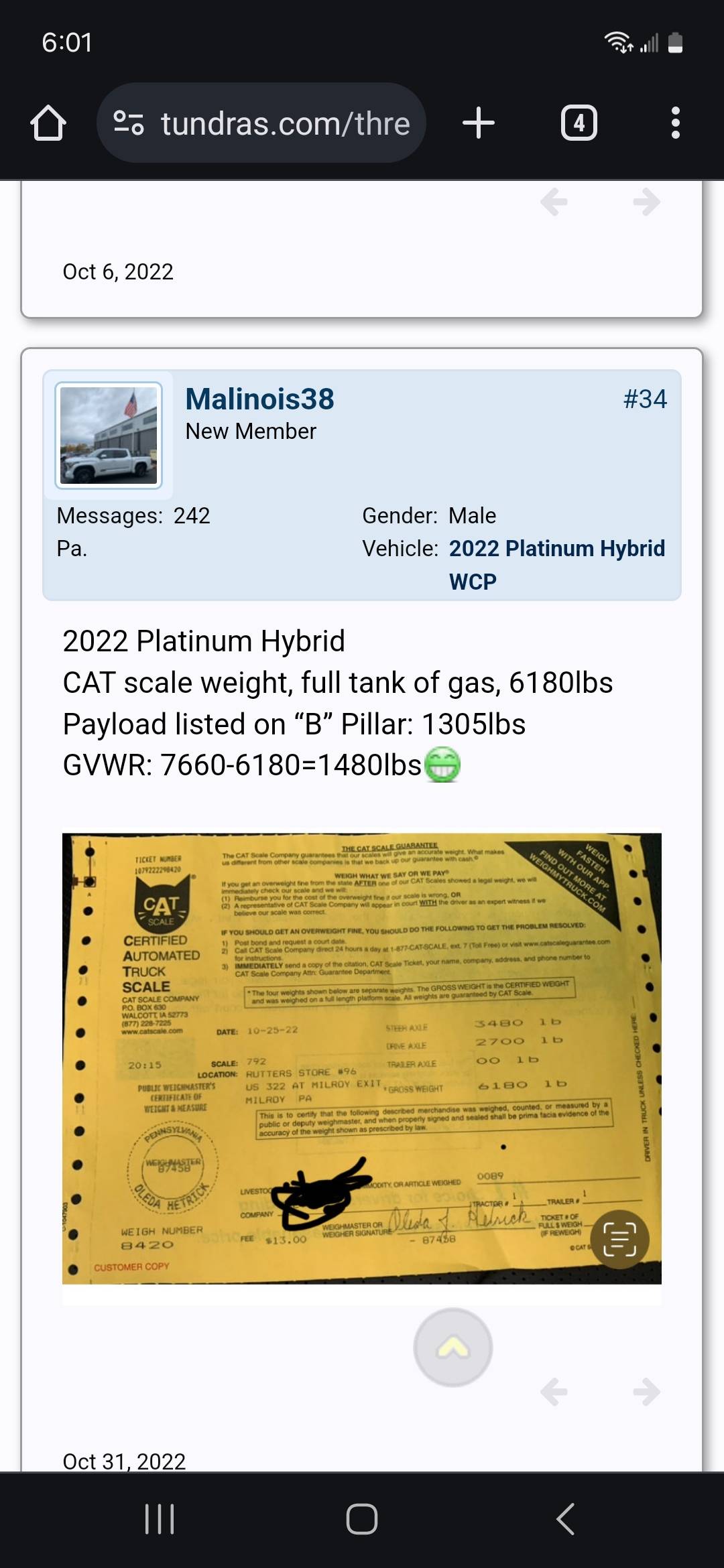 2024 Tacoma Payload, GVWR, GAWR Figures for 2024 Tacoma (published in owners manual) Screenshot_20231214_180136_Chrome