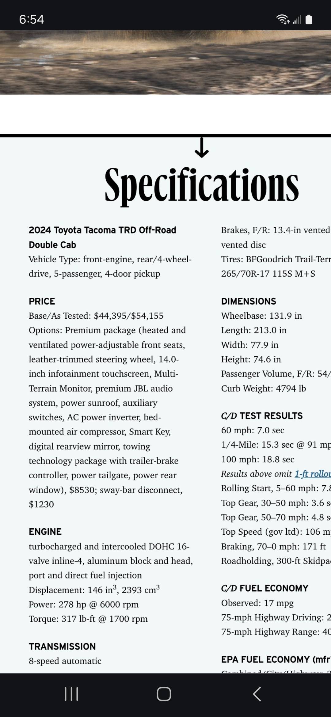 2024 Tacoma Payload, GVWR, GAWR Figures for 2024 Tacoma (published in owners manual) Screenshot_20231215_065438_Chrome