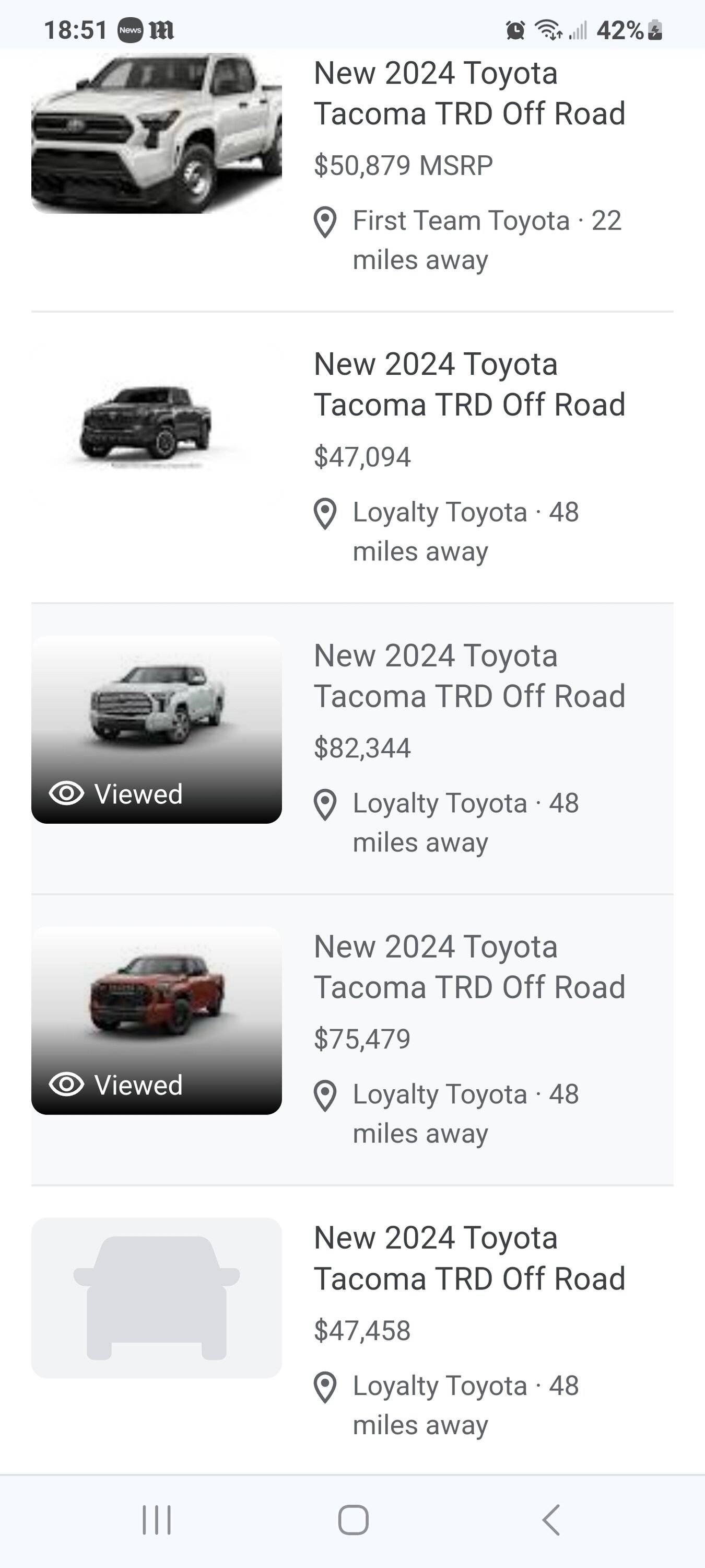 2024 Tacoma 2 hybrids in Richmond Virginia- crazy pricing Screenshot_20240405_185115_Chrome