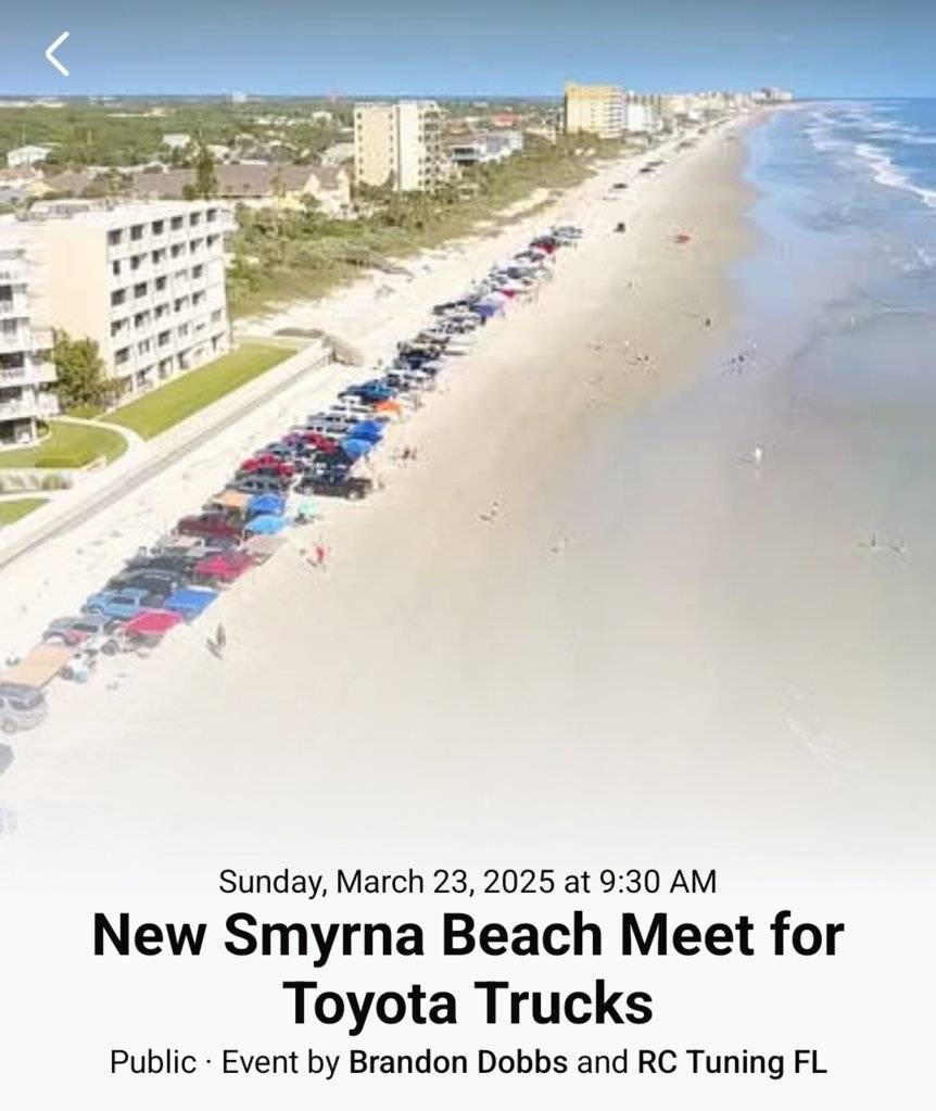 2024 Tacoma New Smyrna Beach Meet for Toyota Trucks March 23rd Screenshot_20250207_062057_Facebook