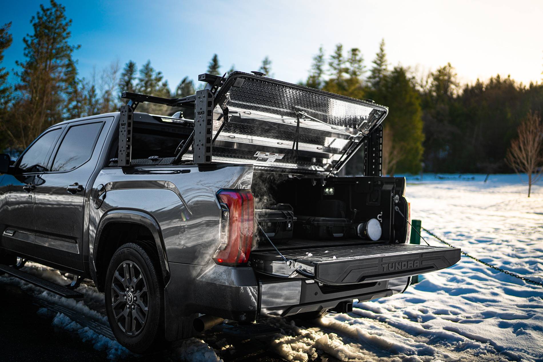 2024 Tacoma Diamondback SE Tonneau install Snow Shoot 2-36